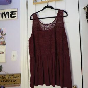 Lane Bryant Burgundy Lace Tunic